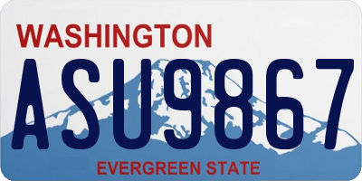 WA license plate ASU9867