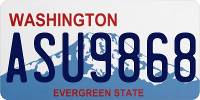 WA license plate ASU9868