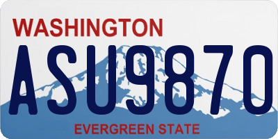 WA license plate ASU9870