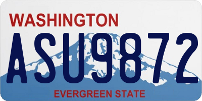 WA license plate ASU9872