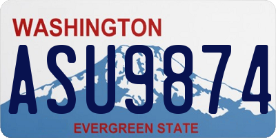 WA license plate ASU9874