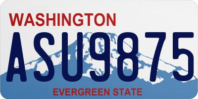 WA license plate ASU9875