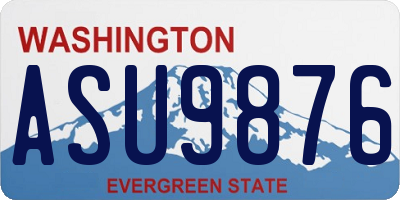 WA license plate ASU9876