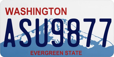 WA license plate ASU9877