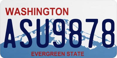 WA license plate ASU9878