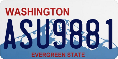 WA license plate ASU9881