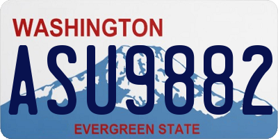 WA license plate ASU9882
