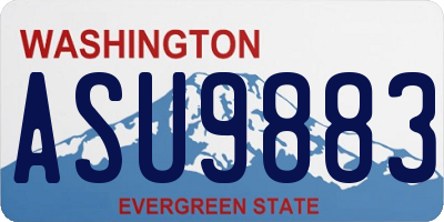 WA license plate ASU9883