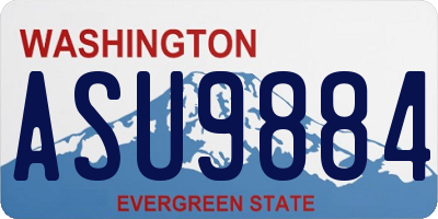 WA license plate ASU9884