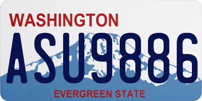 WA license plate ASU9886
