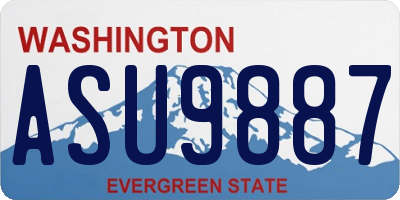 WA license plate ASU9887