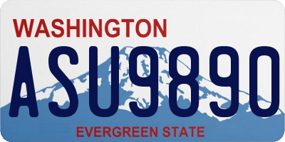 WA license plate ASU9890