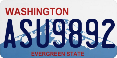 WA license plate ASU9892