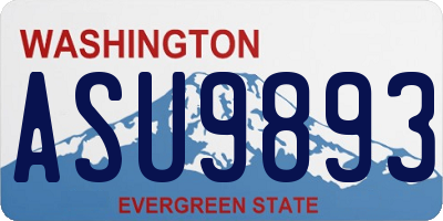 WA license plate ASU9893