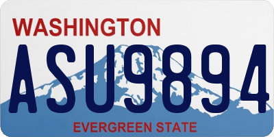 WA license plate ASU9894