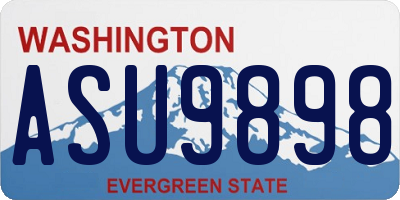 WA license plate ASU9898