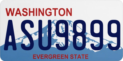WA license plate ASU9899