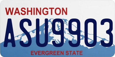 WA license plate ASU9903