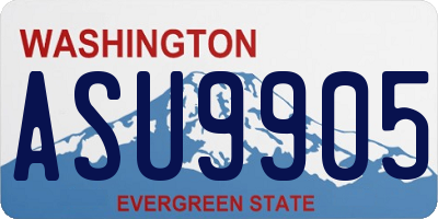 WA license plate ASU9905