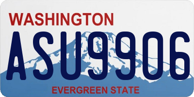 WA license plate ASU9906