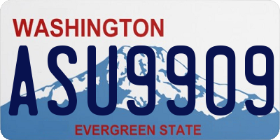 WA license plate ASU9909