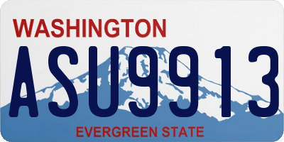 WA license plate ASU9913