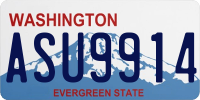 WA license plate ASU9914