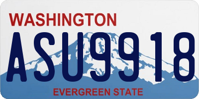 WA license plate ASU9918