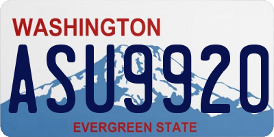 WA license plate ASU9920