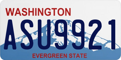 WA license plate ASU9921