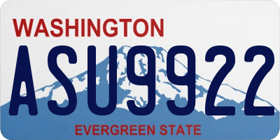 WA license plate ASU9922