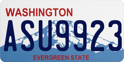 WA license plate ASU9923