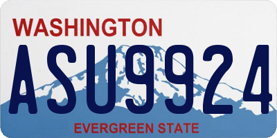 WA license plate ASU9924