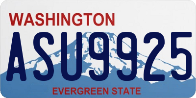 WA license plate ASU9925