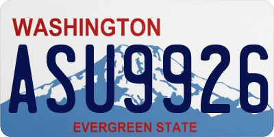 WA license plate ASU9926