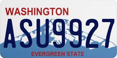 WA license plate ASU9927