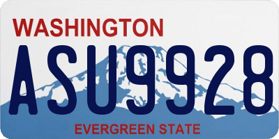 WA license plate ASU9928