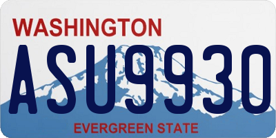WA license plate ASU9930