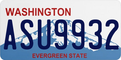 WA license plate ASU9932