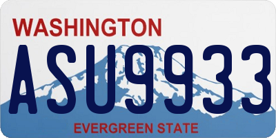 WA license plate ASU9933