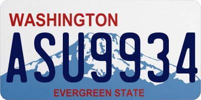 WA license plate ASU9934
