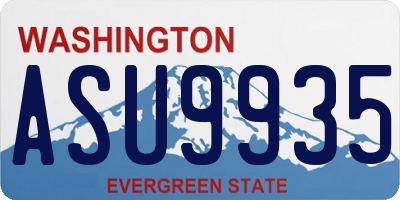 WA license plate ASU9935