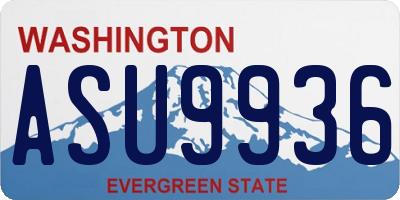 WA license plate ASU9936