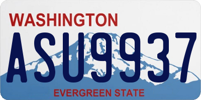 WA license plate ASU9937