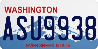 WA license plate ASU9938