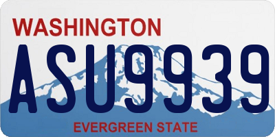 WA license plate ASU9939