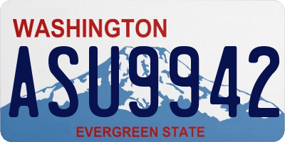 WA license plate ASU9942