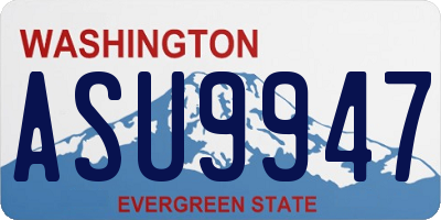 WA license plate ASU9947