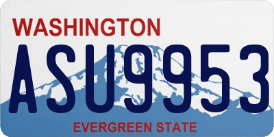 WA license plate ASU9953