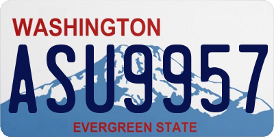 WA license plate ASU9957